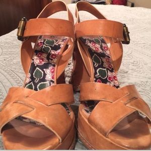 Anna Sui cherry wedge sandals size 6/6.5